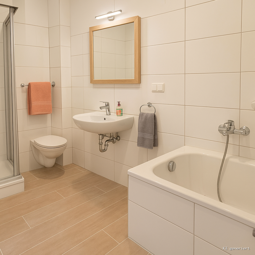 Bad mit Dusche und Wanne